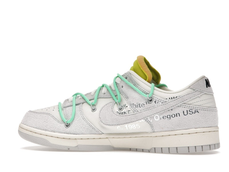 Nike Dunk Low Off White Lot 14 - Sail/Neutral Grey-Electro Green - DJ0950-106 - 21