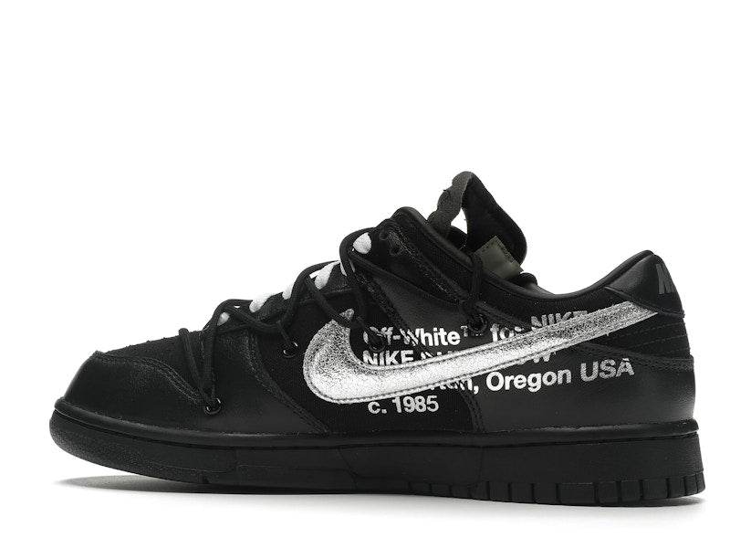 Nike Dunk Low Off White Lot 50 - Black/Metallic Silver-Black - DM1602-001 - 21