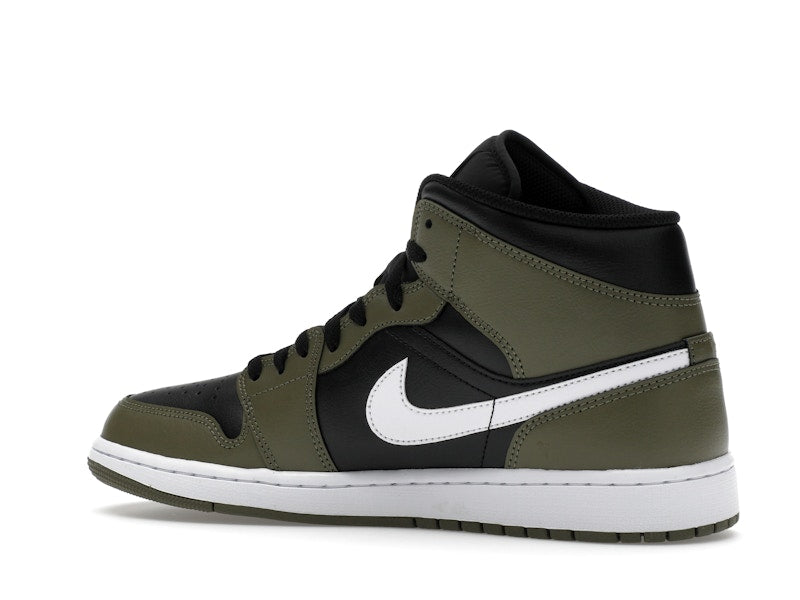 Air Jordan 1 Mid Black White Olive