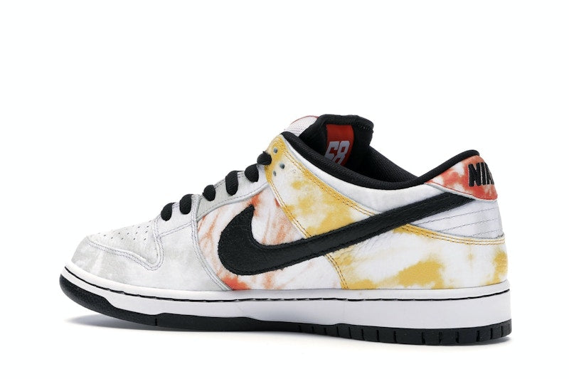 Nike SB Dunk Low Raygun Tie-Dye White - White/Black-Orange Flash - BQ6832-101 - 22