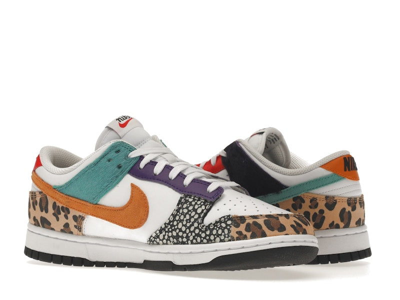Nike Dunk Low Safari Mix (W) - White/Washed Teal/Electro Purple - DN3866-100 - 22