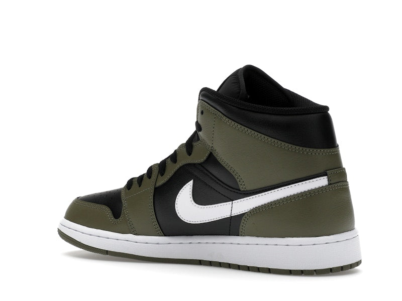 Air Jordan 1 Mid Black White Olive
