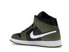 Air Jordan 1 Mid Black White Olive