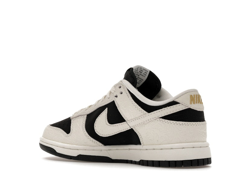 Nike Dunk Low Embossed Black Sail Womens - Black/Sail/Metallic Gold/Sail - IF3944-001 - 23