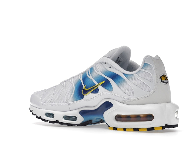 Nike Air Max Plus Spray Paint Swoosh White Blue - White/Blue/Yellow - DX8962-100 - 23