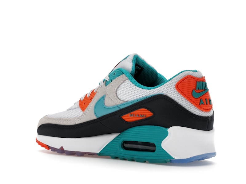 Nike Air Max 90 Miami Dolphins - White/Turbo Green/Pitch Blue - II7590-100 - 23