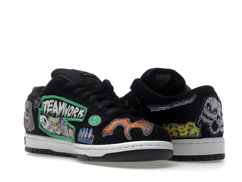 Nike Dunk Sb Low Pro Qs Neckface - Black/White-Multi Color - DQ4488-001 - 24