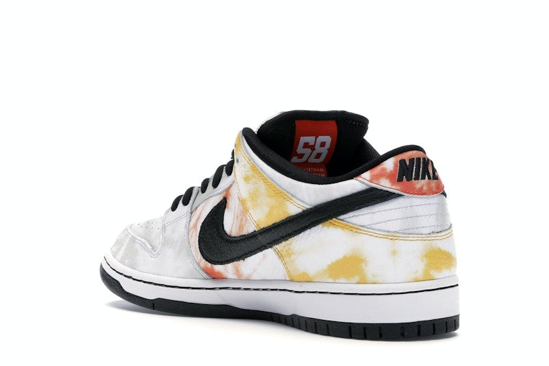 Nike SB Dunk Low Raygun Tie-Dye White - White/Black-Orange Flash - BQ6832-101 - 24