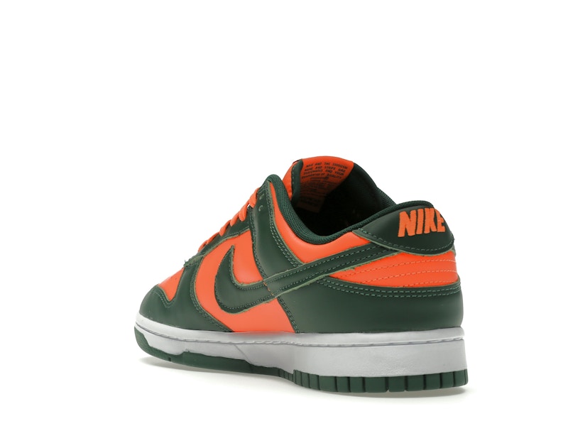 Nike Dunk Low Retro Miami Hurricanes - Team Dark Green/Team Orange-White - DD1391-300 - 25