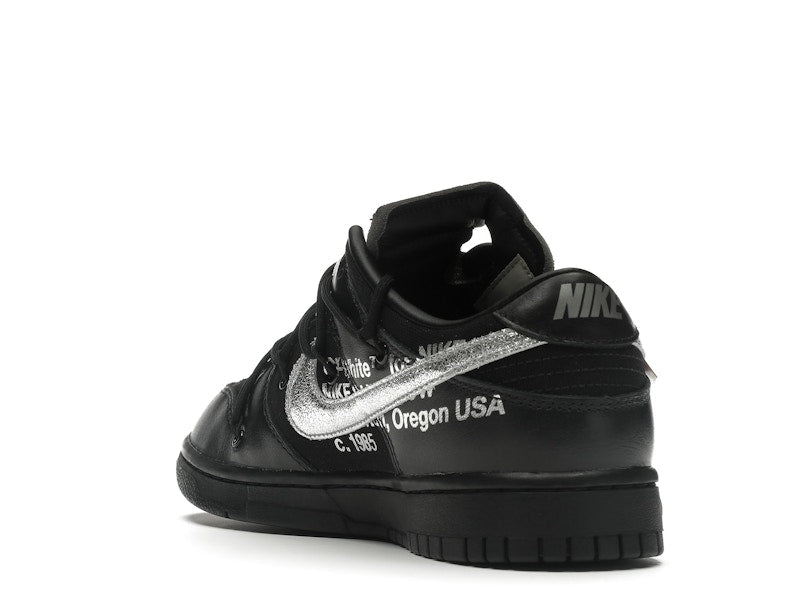 Nike Dunk Low Off White Lot 50 - Black/Metallic Silver-Black - DM1602-001 - 25
