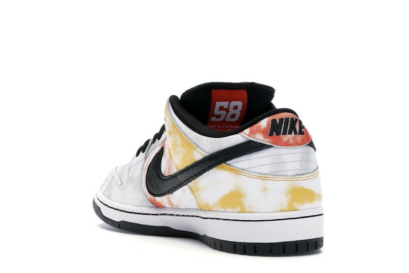Nike SB Dunk Low Raygun Tie-Dye White - White/Black-Orange Flash - BQ6832-101 - 25