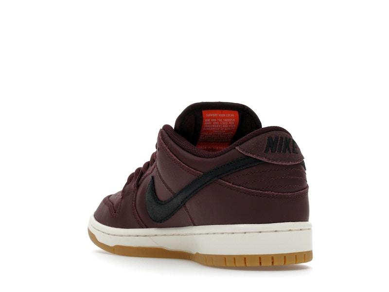 Nike Sb Dunk Low Pro Burgundy Crush - Burgundy Crush/Black/Mystic Dates/Sail/Gum Light Brown/Safety Orange - IO2304-600 - 25