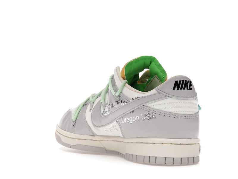 Nike Dunk Low Off White Lot 7 - Sail/Neutral Grey-Vapor Green - DM1602-108 - 25