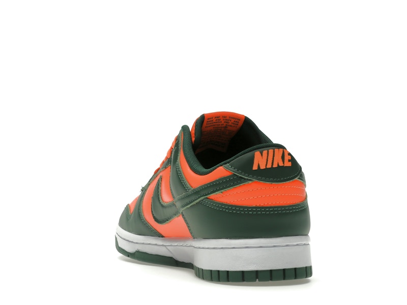 Nike Dunk Low Retro Miami Hurricanes - Team Dark Green/Team Orange-White - DD1391-300 - 26