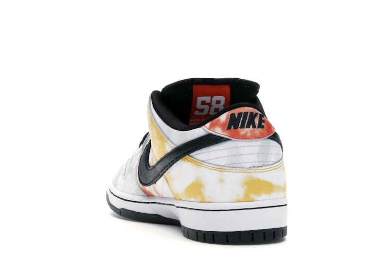 Nike SB Dunk Low Raygun Tie-Dye White - White/Black-Orange Flash - BQ6832-101 - 26