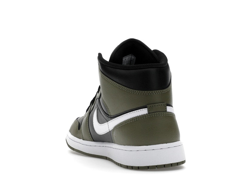 Air Jordan 1 Mid Black White Olive