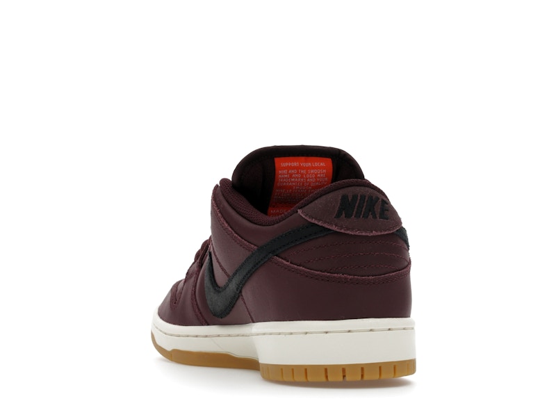 Nike Sb Dunk Low Pro Burgundy Crush - Burgundy Crush/Black/Mystic Dates/Sail/Gum Light Brown/Safety Orange - IO2304-600 - 26