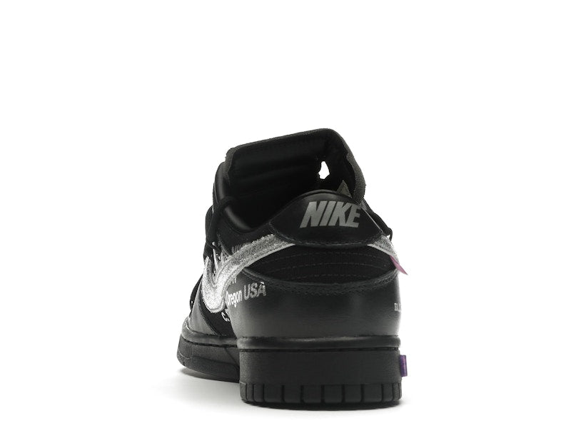 Nike Dunk Low Off White Lot 50 - Black/Metallic Silver-Black - DM1602-001 - 27