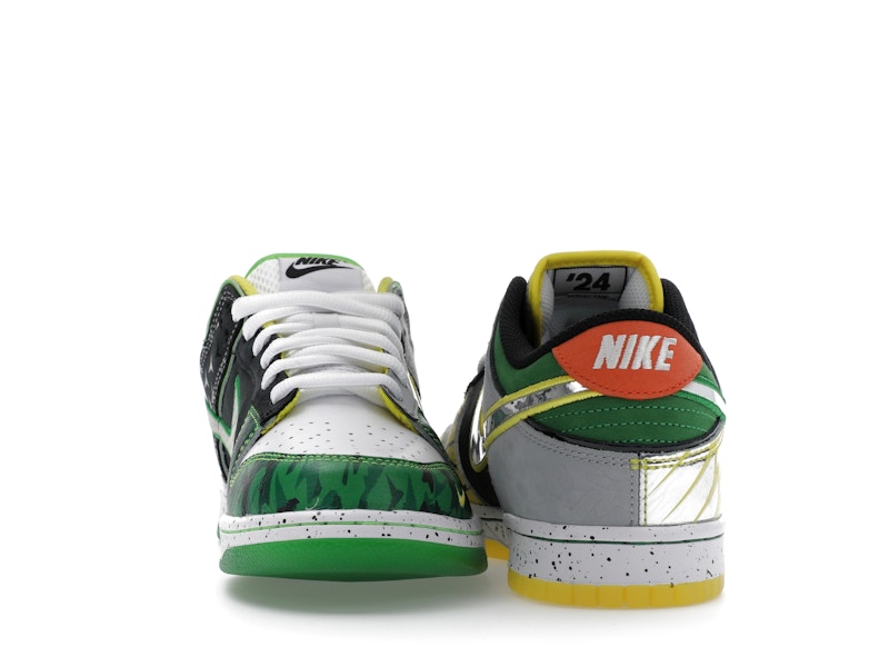 Nike Dunk Low What The Duck Away University Of Oregon Pe - White/Black/Metallic Silver/Apple Green - HV1454-100 - 27