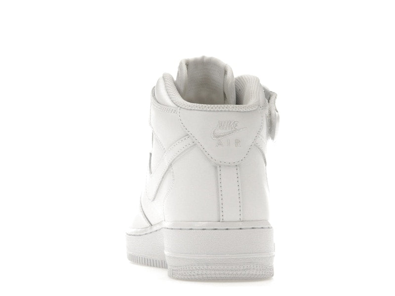 Nike Air Force 1 Mid Triple White (W) - White/White-White - DD9625-100/366731-100 - 27