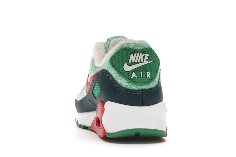 Nike Air Max 90 Christmas Sweater 2020 - White/University Red-Dark Atomic Teal-Lucky Green - DC1607-100 - 27