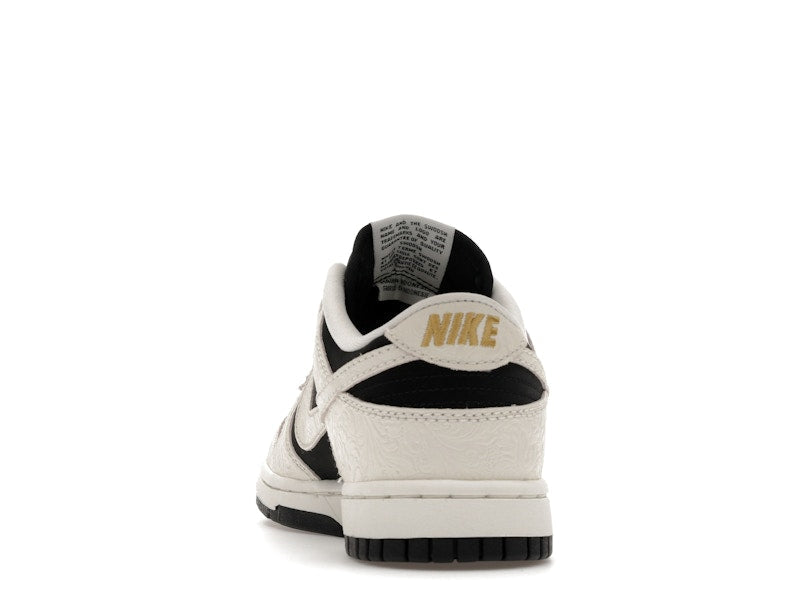 Nike Dunk Low Embossed Black Sail Womens - Black/Sail/Metallic Gold/Sail - IF3944-001 - 27