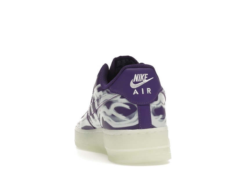 Nike Air Force 1 Low 07 Qs Purple Skeleton Halloween 2021 - Court Purple/Court Purple-White - CU8067-500 - 27