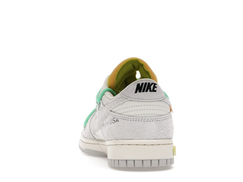 Nike Dunk Low Off White Lot 14 - Sail/Neutral Grey-Electro Green - DJ0950-106 - 27