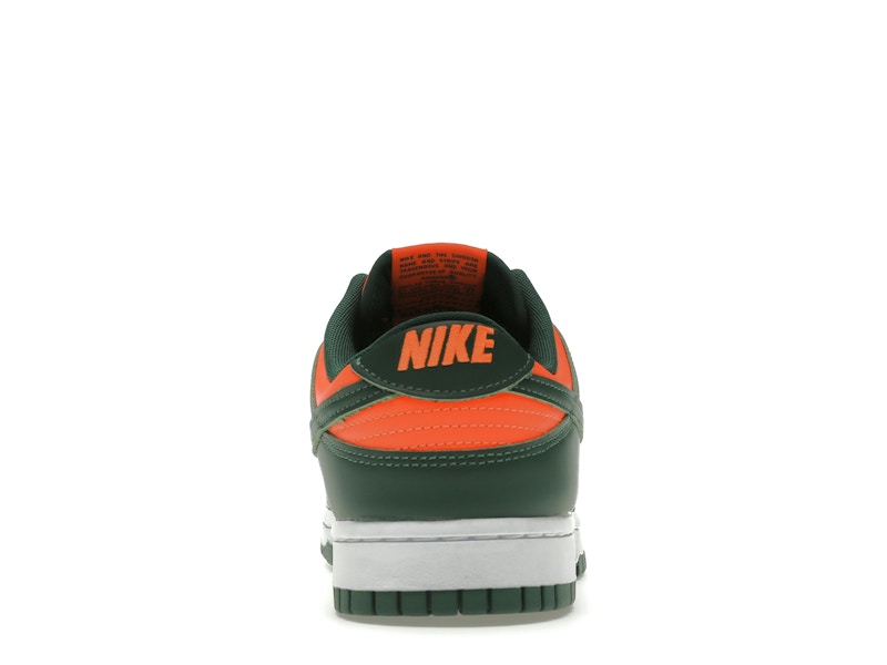 Nike Dunk Low Retro Miami Hurricanes - Team Dark Green/Team Orange-White - DD1391-300 - 28
