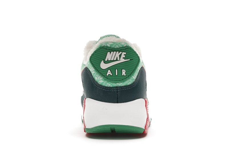 Nike Air Max 90 Christmas Sweater 2020 - White/University Red-Dark Atomic Teal-Lucky Green - DC1607-100 - 28
