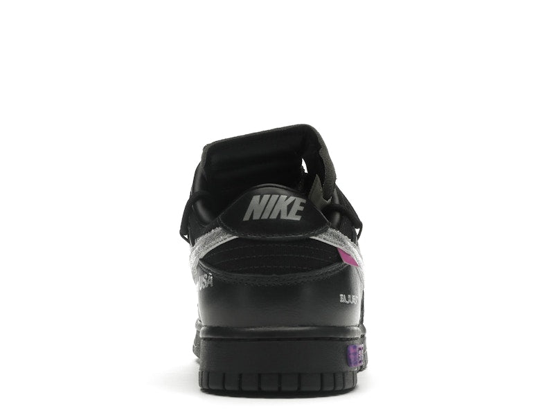 Nike Dunk Low Off White Lot 50 - Black/Metallic Silver-Black - DM1602-001 - 28