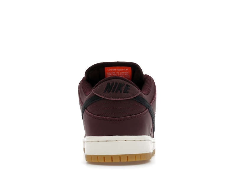 Nike Sb Dunk Low Pro Burgundy Crush - Burgundy Crush/Black/Mystic Dates/Sail/Gum Light Brown/Safety Orange - IO2304-600 - 28