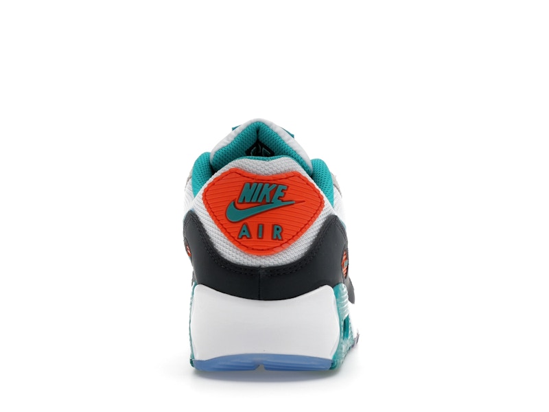Nike Air Max 90 Miami Dolphins - White/Turbo Green/Pitch Blue - II7590-100 - 28
