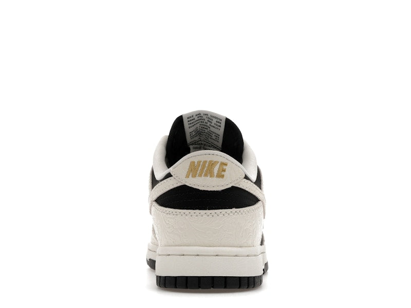 Nike Dunk Low Embossed Black Sail Womens - Black/Sail/Metallic Gold/Sail - IF3944-001 - 28