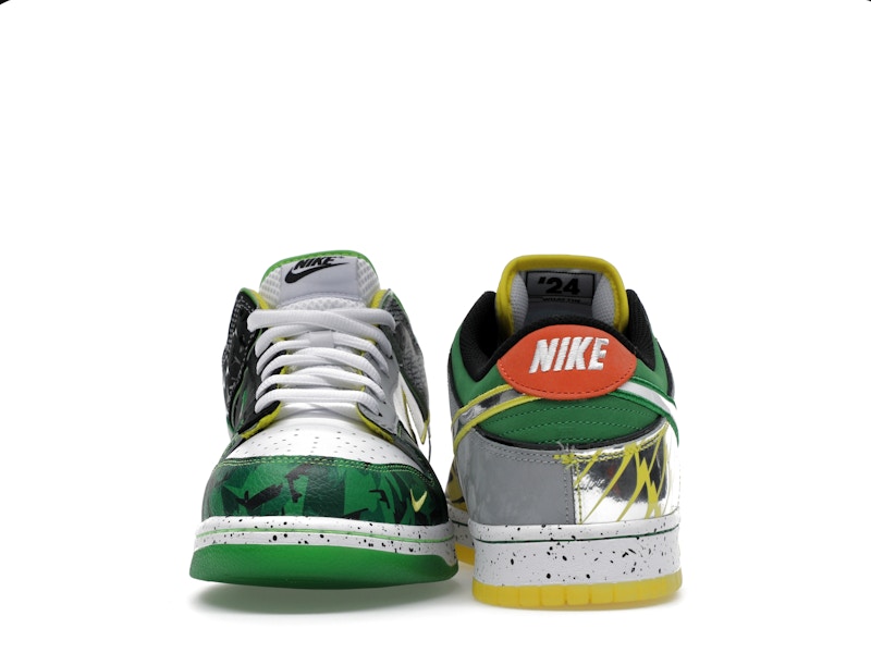 Nike Dunk Low What The Duck Away University Of Oregon Pe - White/Black/Metallic Silver/Apple Green - HV1454-100 - 28