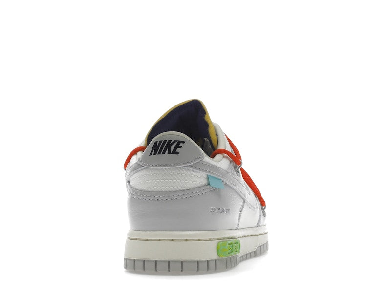 Nike Dunk Low Off White Lot 23 - Sail/Neutral Grey-Habanero Red - DM1602-126 - 29