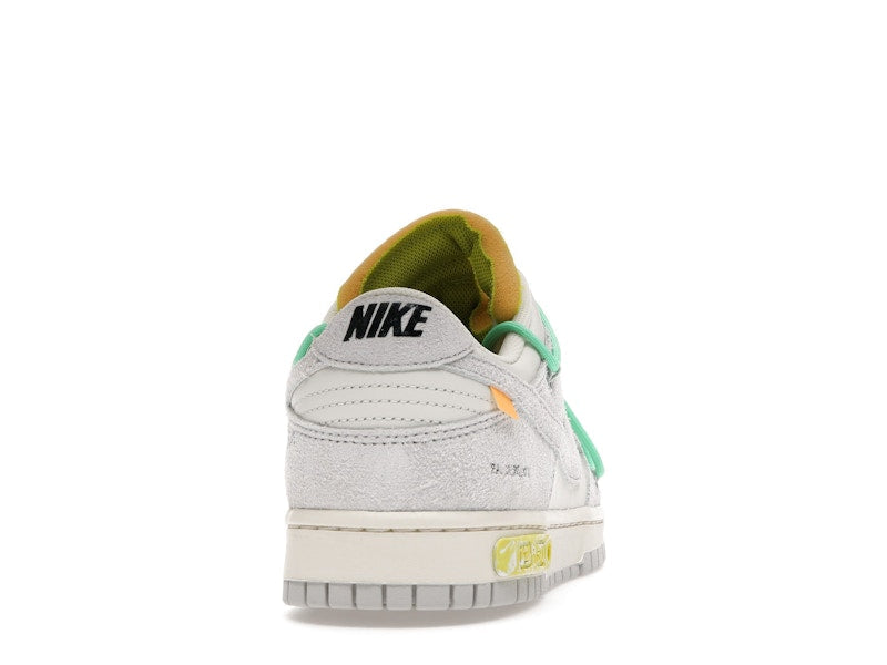 Nike Dunk Low Off White Lot 14 - Sail/Neutral Grey-Electro Green - DJ0950-106 - 29