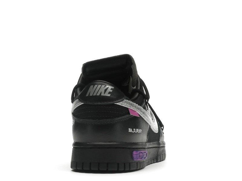 Nike Dunk Low Off White Lot 50 - Black/Metallic Silver-Black - DM1602-001 - 29