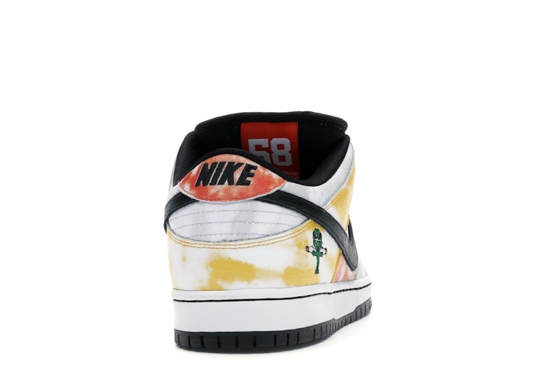 Nike SB Dunk Low Raygun Tie-Dye White - White/Black-Orange Flash - BQ6832-101 - 29
