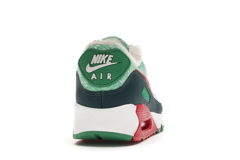 Nike Air Max 90 Christmas Sweater 2020 - White/University Red-Dark Atomic Teal-Lucky Green - DC1607-100 - 29