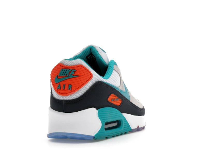 Nike Air Max 90 Miami Dolphins - White/Turbo Green/Pitch Blue - II7590-100 - 30