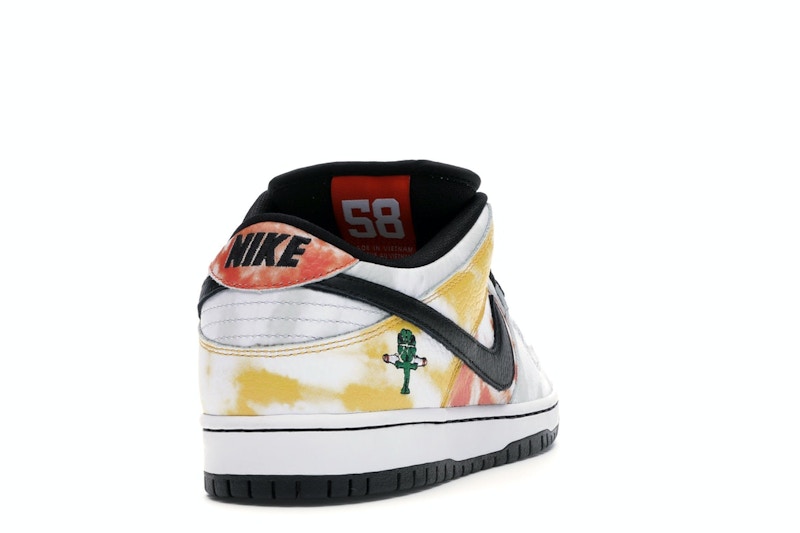 Nike SB Dunk Low Raygun Tie-Dye White - White/Black-Orange Flash - BQ6832-101 - 30