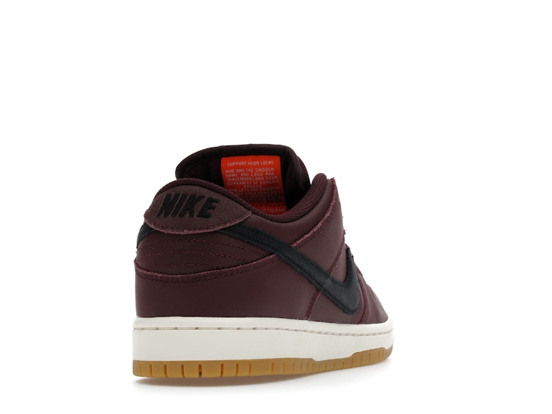 Nike Sb Dunk Low Pro Burgundy Crush - Burgundy Crush/Black/Mystic Dates/Sail/Gum Light Brown/Safety Orange - IO2304-600 - 30