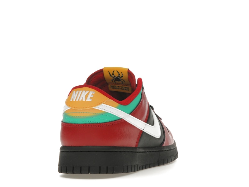 Nike Dunk Low Biker Tattoos - Black/White/Gym Red/University Gold/Atomic Teal - FZ3057-001 - 30