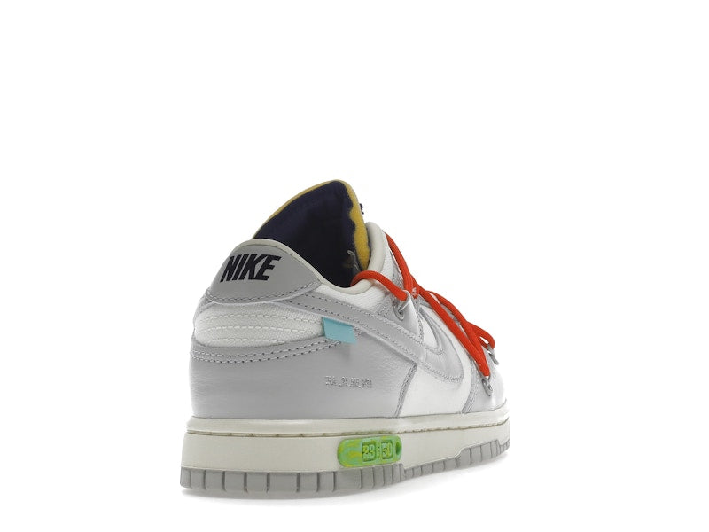 Nike Dunk Low Off White Lot 23 - Sail/Neutral Grey-Habanero Red - DM1602-126 - 30