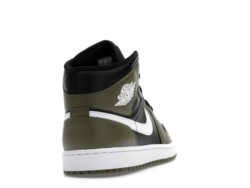 Air Jordan 1 Mid Black White Olive