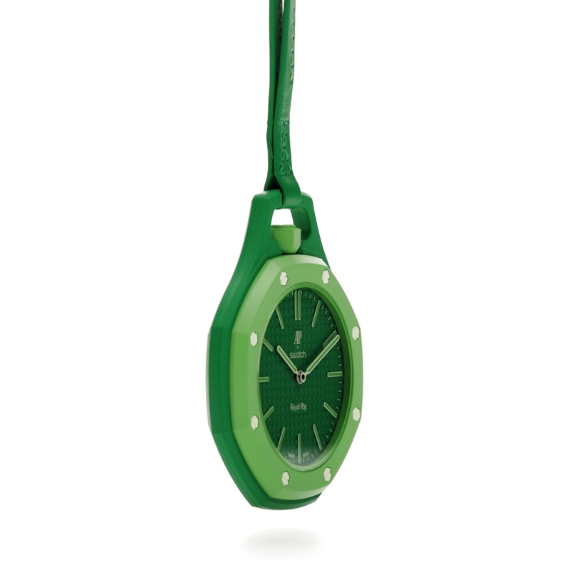 Swatch x Audemars Piguet AP Bioceramic Royal Pop Green Eight SSX03G100N, vista a 360 gradi 31 di 36