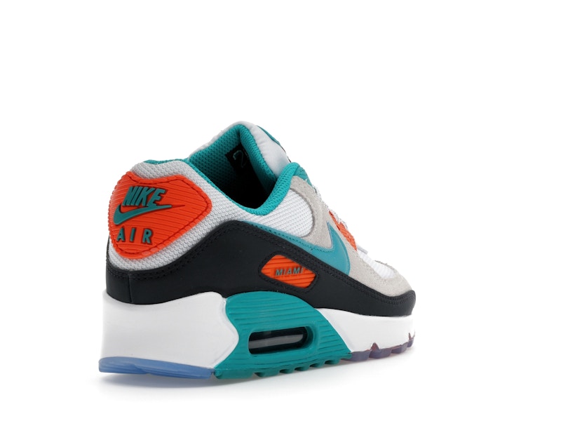 Nike Air Max 90 Miami Dolphins - White/Turbo Green/Pitch Blue - II7590-100 - 31