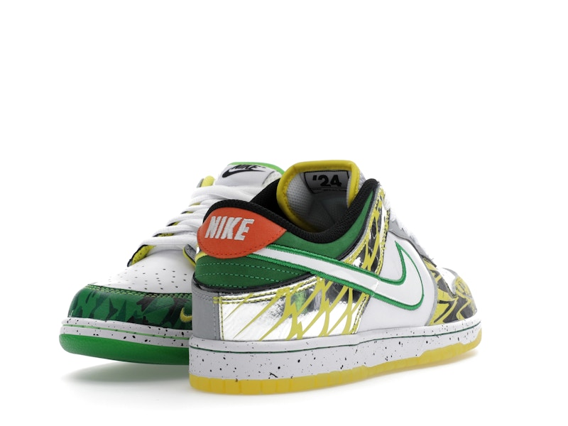 Nike Dunk Low What The Duck Away University Of Oregon Pe - White/Black/Metallic Silver/Apple Green - HV1454-100 - 31