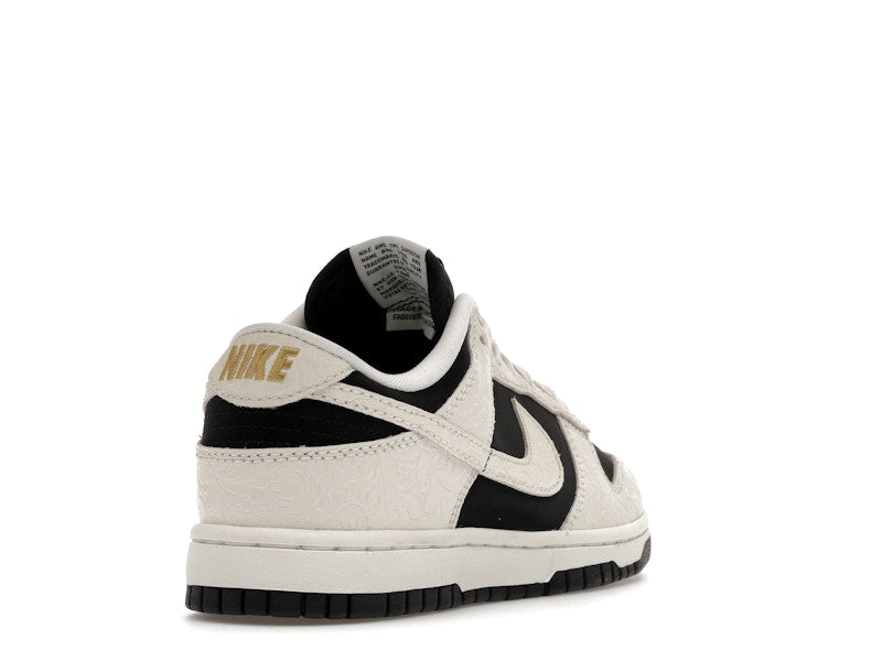 Nike Dunk Low Embossed Black Sail Womens - Black/Sail/Metallic Gold/Sail - IF3944-001 - 31